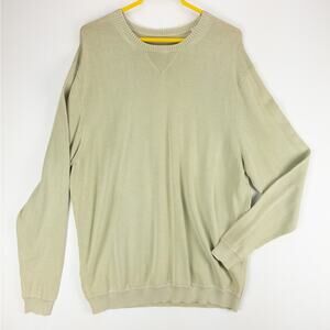 Tommy Bahama 2XL Relaxed Fit V-Neck Cotton Sweater Light Green Pullover Casual